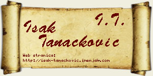 Isak Tanacković vizit kartica